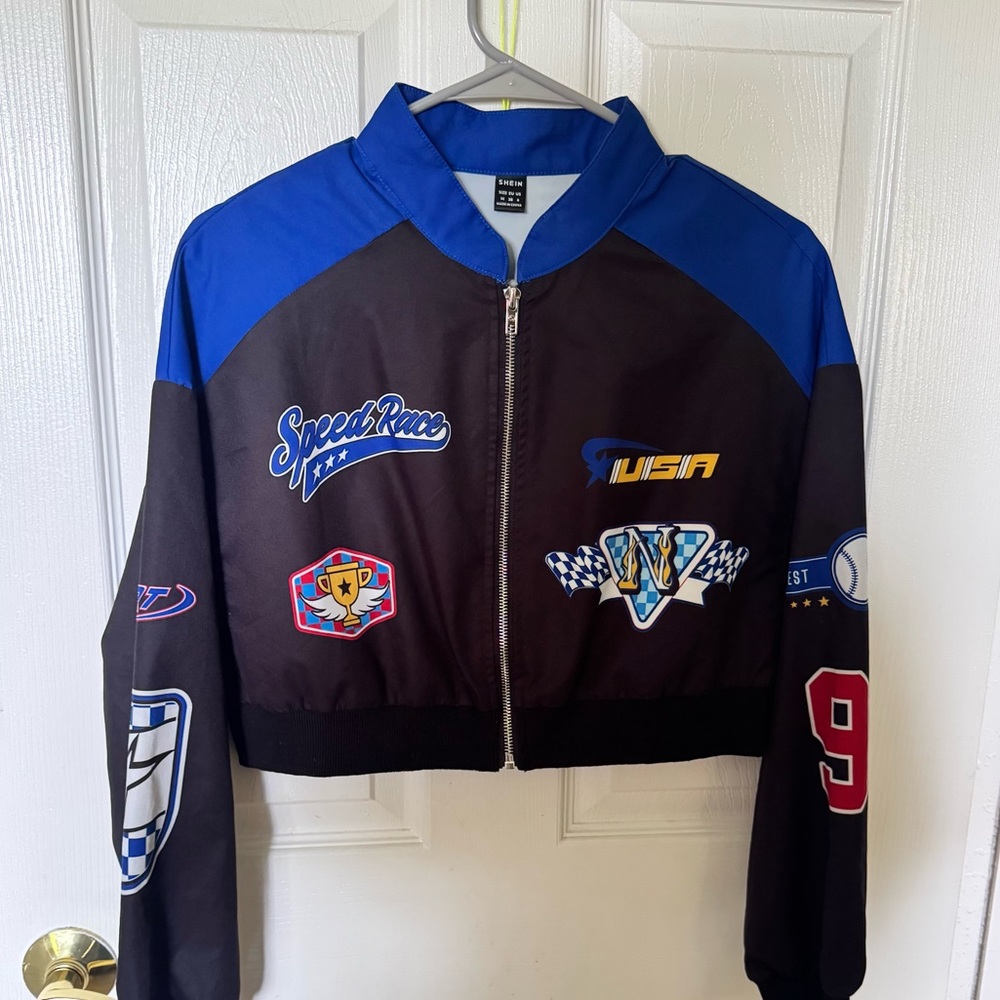 Edgy Racing Bomber Jacket